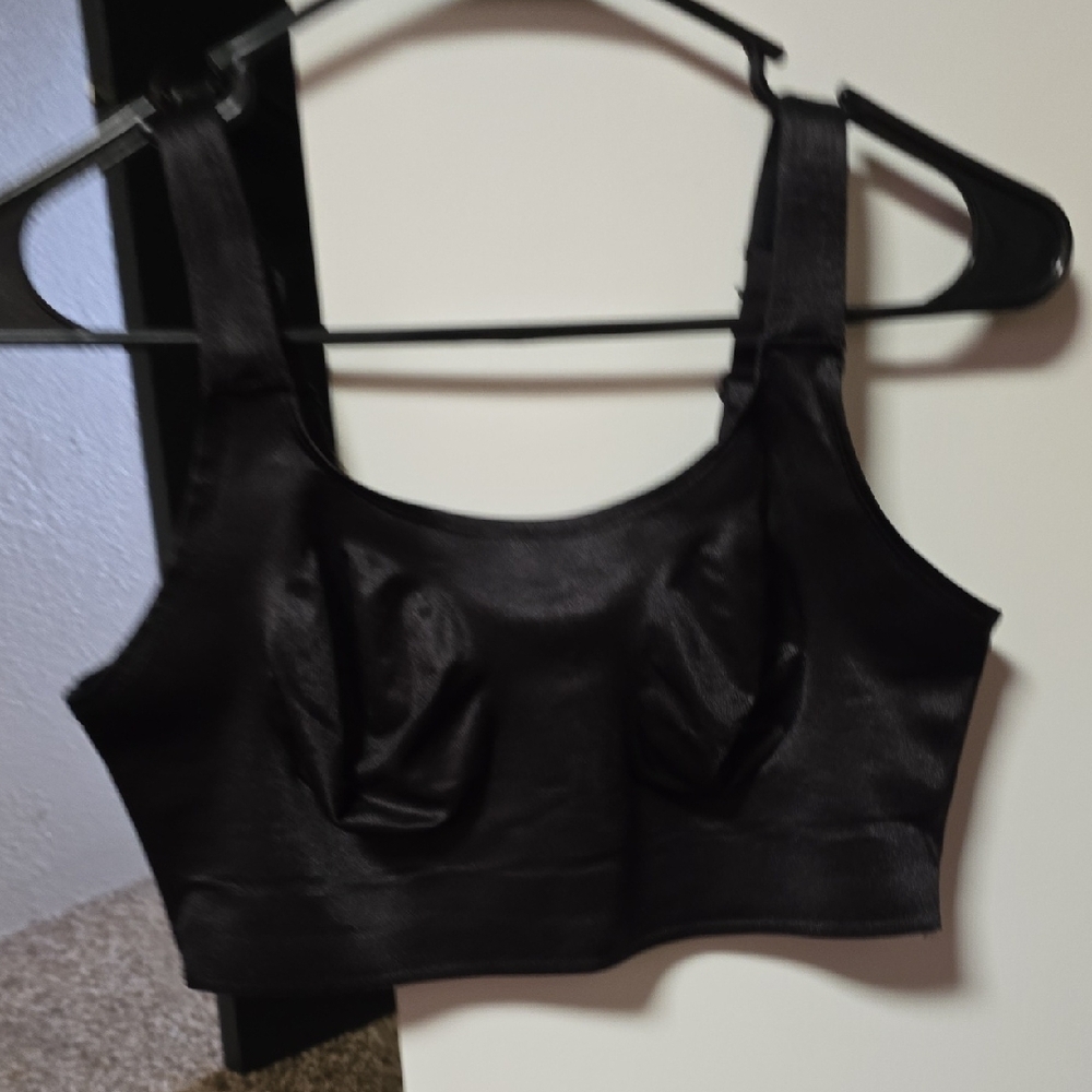 Ruby Ribbon Black Satin Top